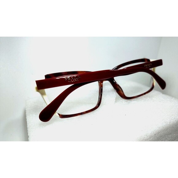 Prada VPR RO1V Burgundy White Eyeglasses Frames Only Two Tone Italy 53-16-140 - Picture 7 of 14